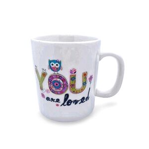 Natural Life Owl Theme You Are Loved Ceramic Coffee Mug 8 Oz Tea Coffee Cup